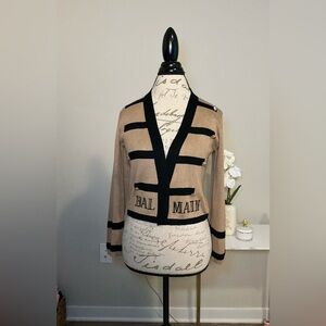 Balmain Beige and Black Women's Cardigan